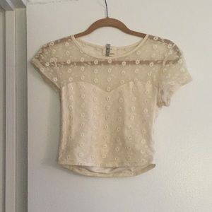 Cream crop top
